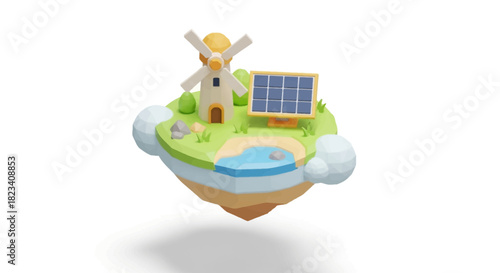 Global business concept, globe in hand, with a cute spring vector illustration of a cartoon Easter bunny holding colorful eggs in a basket