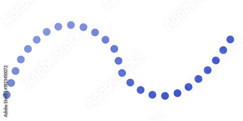 Abstract Blue Dotted Sine Wave Pattern on White Background