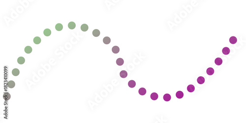 Abstract S-Curve of Gradient Dots for Data Visualization and Connection