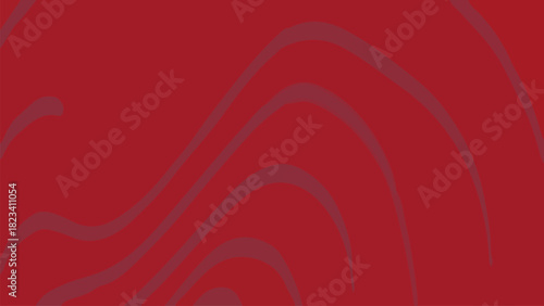 Simple abstract with unique curve art on red color background.