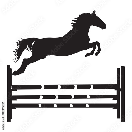 horse silhouette vector on white background