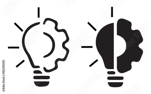 Creative Light Bulb Idea Icons – Innovation, Inspiration, and Modern Energy Symbol Vector Set