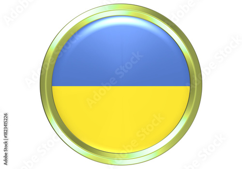 Patriotic Ukraine Flag Symbol - Glossy Circle Button with Golden Metallic Trim, Isolated on White Background Free Download Patriotic Ukraine Flag Symbol - Glossy Circle Button with Golden Metallic Trim, Isolated on White Background - GFXLoad