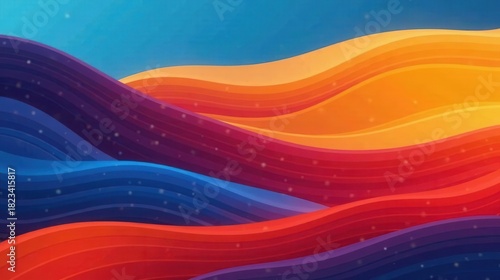 Abstract Colorful Waves of Vibrant Hues and Energetic Flowing Lines, Perfect for Design Projects and Digital Art Applications