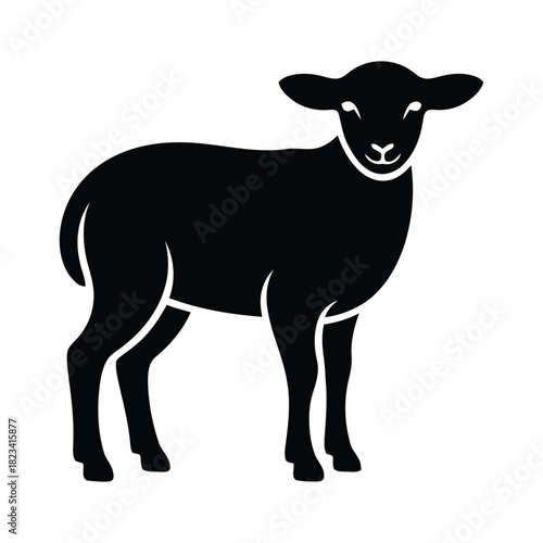 Lamb Baby Sheep Silhouette - Farm Animal, Cute & Spring Symbol