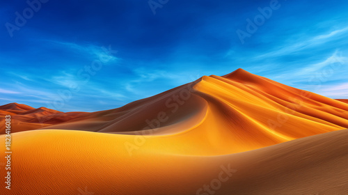 Golden Desert Dunes in Moro...