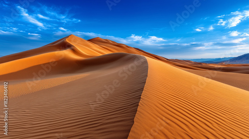 Golden Desert Dunes in Moro...