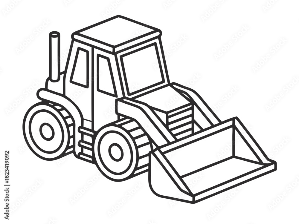Fototapeta premium Vector illustration of a bulldozer. Modern icon style for apps, signage, and infographics