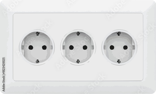 Modern triple electric socket outlet for power supply