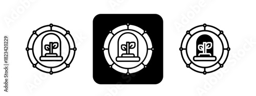 Incubator  Solid color and black line drawing vector illustration set