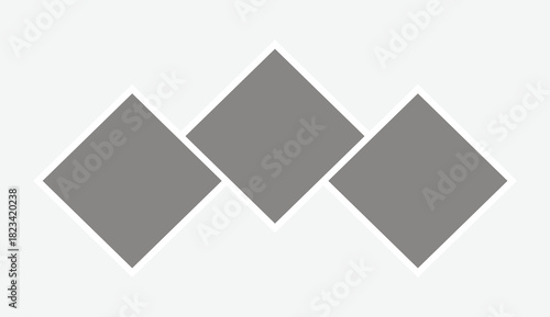 Blank Photo Collage Template with Three Frames