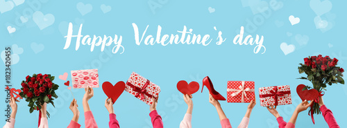 Female hands with hearts, g...