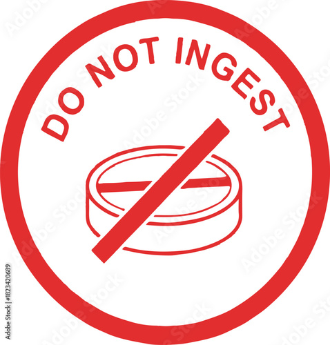Do Not Ingest warning sign icon vector isolated on white background