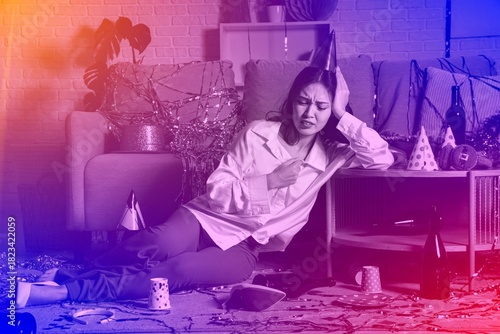 Young Asian woman feeling u...