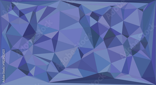 Abstract polygonal pattern in shades of blue and purple, modern low poly design