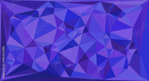 Low poly abstract background with geometric purple and blue facets and polygonal shapes