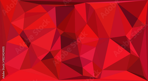Abstract low poly red geometric background with triangular shapes and vibrant art