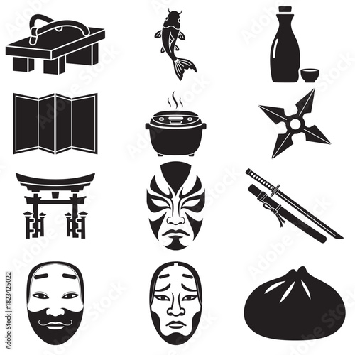 set of icons for restaurant