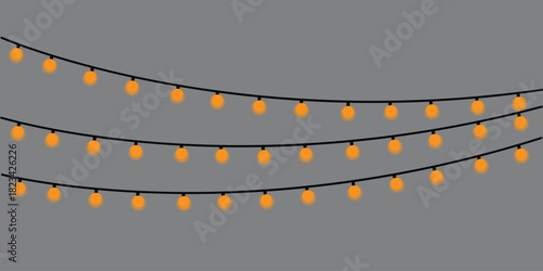 Festive string lights with warm glow for celebrations and decorations