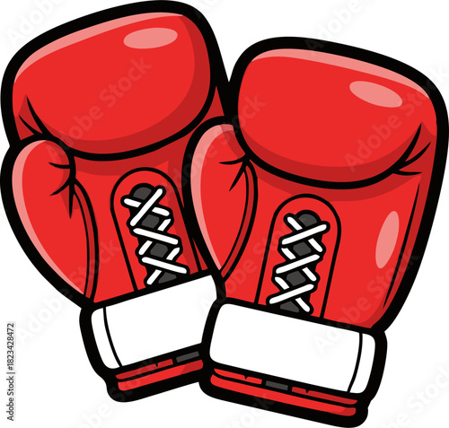 Pair of vibrant red boxing gloves ready for a fight.