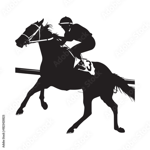 riding horse and rider silhouette