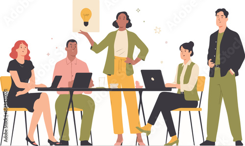 Diverse Team Collaborating On New Idea