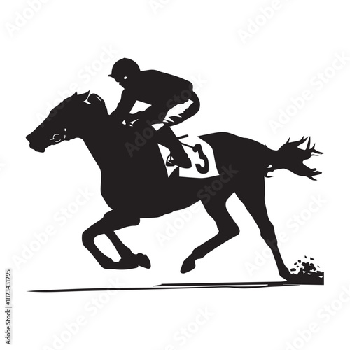riding horse silhouette vector