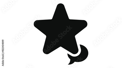 Customer review star icon for user feedback, ratings, testimonials, symbolizing quality, trust, and service satisfaction