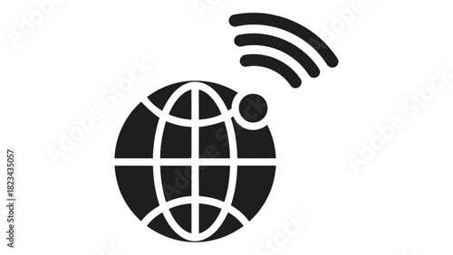 Global wi-fi connectivity network symbol icon. wireless internet communication and worldwide connection concept.