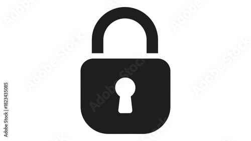 Lock symbol for digital security, data protection, privacy, access control, and restricted information. simple graphic.