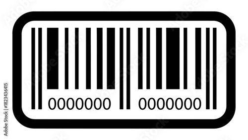 Universal product code symbol for retail inventory and logistics tracking, isolated for scanning and identification purp