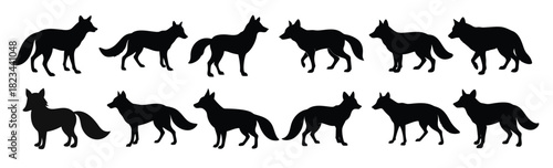 a set of fox black silhouette