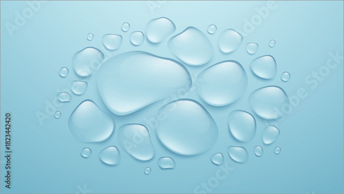 Soft Blue Water Droplets and Pebble Shapes On A Gentle Gradient Background Vector Illustration Background