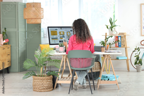 Female web designer working...
