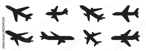 airplane icon set design aircraft illustration design