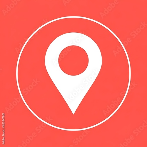 Free Download Location Pin Icon on Red Background. - GFXLoad
