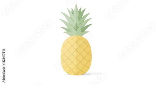 Low poly pineapple fruit illustration isolated on a clean white background.