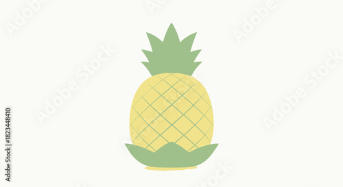 Minimalist low poly pineapple illustration on a clean white background.