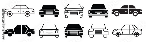 automobile icon vector set car illustration sign