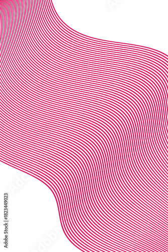 Fluid magenta wavy lines abstract pattern on white background modern design Vector