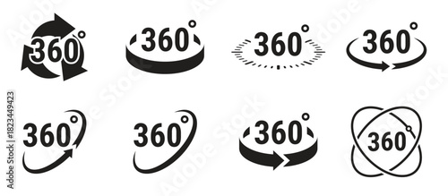 angle degrees sign black icons on a white background 
