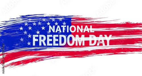 National Freedom Day American Flag Brush Stroke Patriotic Design