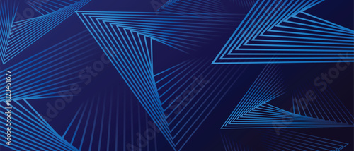 Blue gradient abstract background with triangle line pattern. futuristic technology concept. Vector illustration