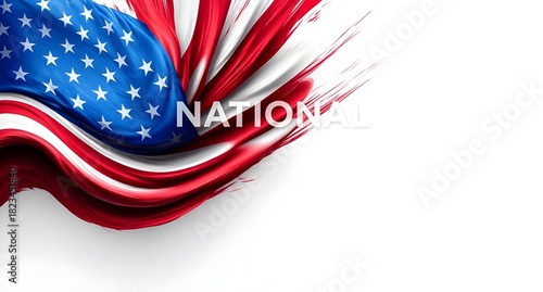 Abstract American Flag Waving Patriotic Design USA National Concept