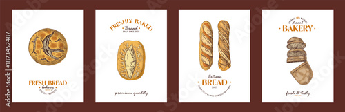 Collection of vintage retro bakery cards