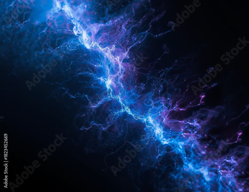 Abstract Glowing Plasma Stream with Futuristic Colors