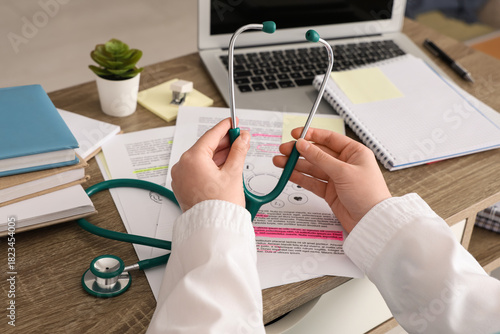 Female medical student with...