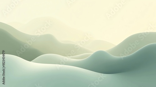 Abstract landscape with rolling hills and soft light