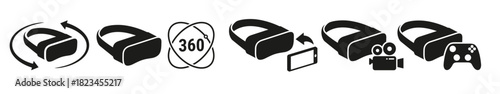vr icons black on a white background