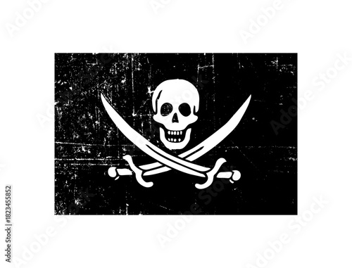 Vintage Pirate flag with scratches